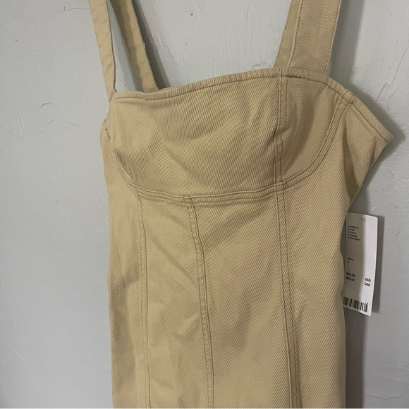 Urban Outfitters Corduroy Tank Tan Mini Dress with Back Cutout NWT size Large - Picture 2 of 9